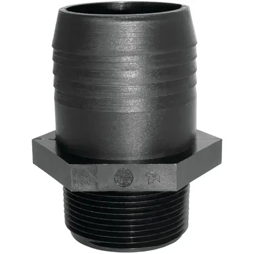 Adapter, 1 in, MPT x Hose Barb, Polypropylene