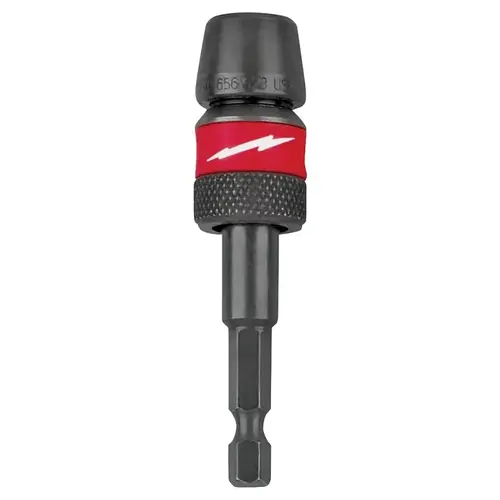 Drill Bit Extension, 1/4 in Shank, Hex Shank, 6 in L, Steel Black