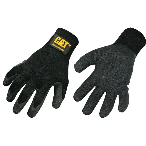 CAT GLOVES & SAFETY CAT017400L GLOVE KNIT BACK LATEX PALM LRG Pair Black