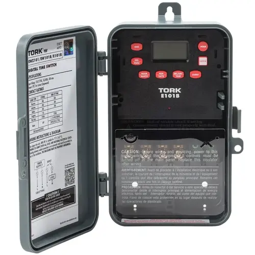 Digital Timer, 30 A, 120/277 VAC, 1 min to 24 hr Time Setting, 24 hr Cycle, Gray