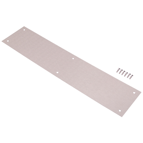 ProSource 32238TNB-PS Push Plate, Aluminum, Satin Nickel, 15 in L, 3-1/2 in W, 0.8 mm Thick