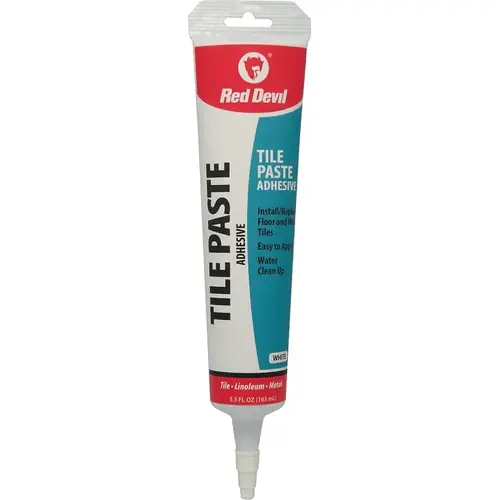 Red Devil 0497 Tile Adhesive, White, 5.5 oz Squeeze Tube