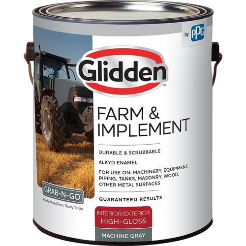 Glidden GLFIIE50MG/01 GLFIIE50MG-01 Exterior Paint, High-Gloss, Machine Gray, 1 gal