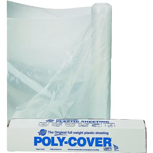 Poly Film, 100 ft L, 28 ft W, Clear