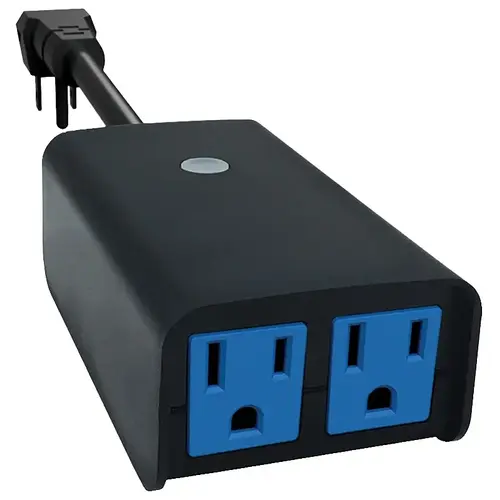 Digital Timer, 15 A, 125 V, 1875 W, 2 -Outlet, 7 days Time Setting, Black