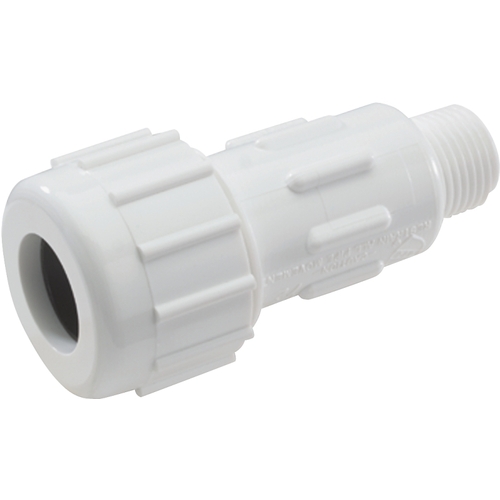 CPA-1000 Pipe Adapter, 1 in, Compression x MPT, PVC, White, SCH 40 Schedule, 150 psi Pressure