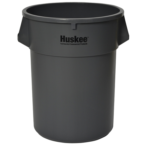 CONTINENTAL COMMERCIAL PRODUCTS 4444GY Trash Receptacle, 44 gal Capacity, Plastic, Gray