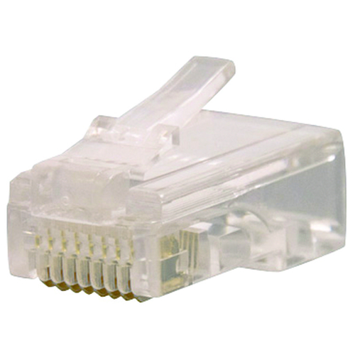 Modular Plug, RJ-45 Connector, 8 -Contact, 8 -Position, White - pack of 50