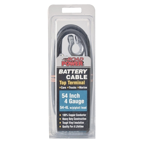 CCI 54-4L Maximum Energy Battery Cable with Lead Wire, 4 AWG Wire, Black Sheath