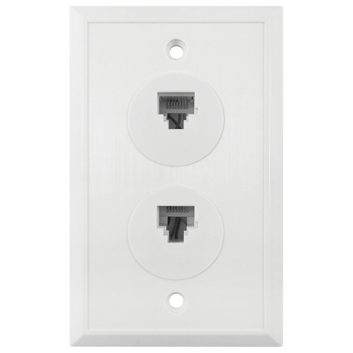 Dual Ethernet Wallplate, White, Flush Mounting - pack of 4
