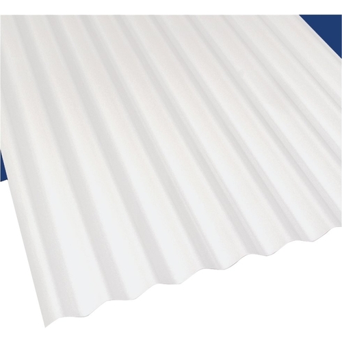 SUN 'N RAIN 103694-XCP10 Corrugated Roofing Panel, 12 ft L, 26 in W, PVC, White - pack of 10