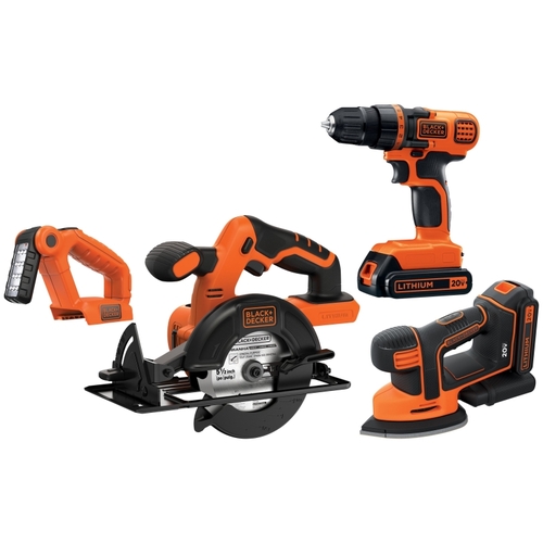 Combination Kit, Battery Included, 20 V, 4-Tool, Lithium-Ion Battery
