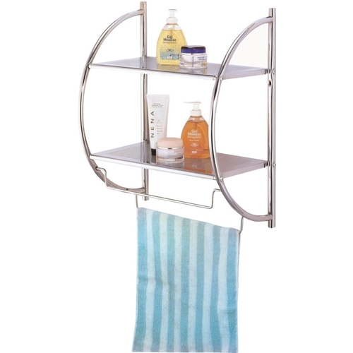 Bathroom Rack, 8.8 lb Each Shelf, 8.8 lb Each Towel Rack Max Weight Capacity, 1-Shelf, Metal