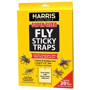 Harris Super Sized Fly Sticky Traps (20 Pack) - PF Harris