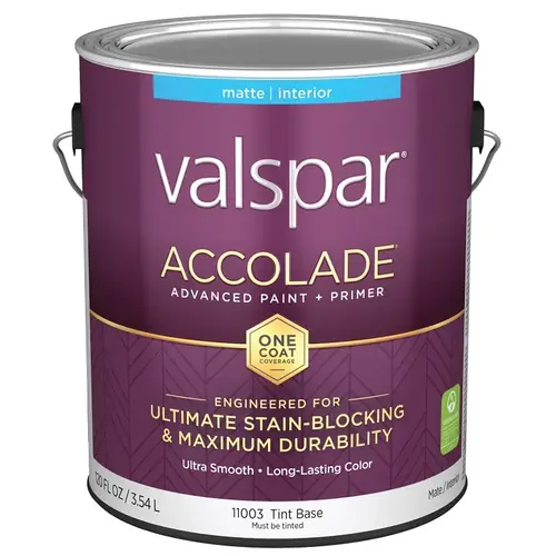 Accolade Super Premium 100% Acrylic Paint & Primer Matte Interior Wall Paint, Tint Base, 1 Gal.