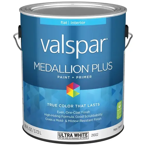 Medallion Plus Interior Paint & Primer - Flat / Ultra White / 1 Gallon