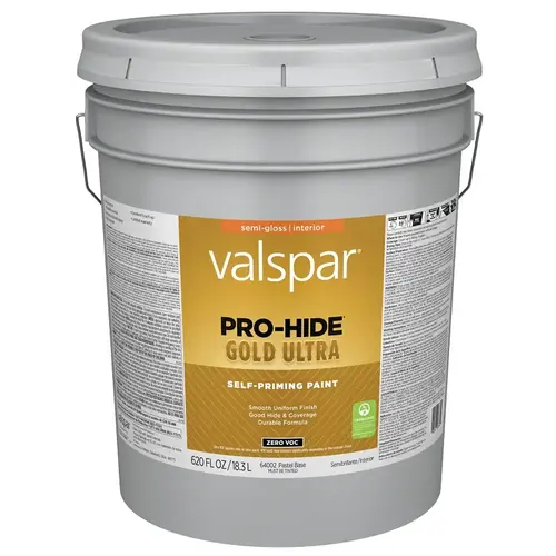 Pro-Hide Gold Ultra Zero VOC Latex Semi-Gloss Interior Wall Paint, Pastel Base, 5 Gal.