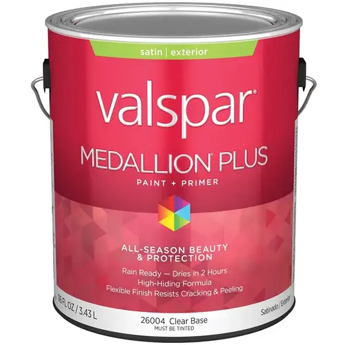 Medallion Plus Exterior Paint & Primer - Satin Finish / Clear Base / 1 Gallon