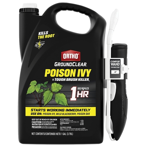 GroundClear Poison Ivy and Tough Brush Killer, Liquid, Amber to Dark Brown, 1 gal Bottle
