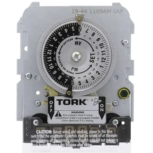 1109A Series Analog Timer, 40 A, 120/208/277 VAC, 24 hr Cycle, Gray/Silver