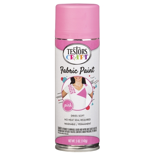 Testors 344362 Fabric Spray Paint, Matte, Pink, 5 oz, Aerosol Can