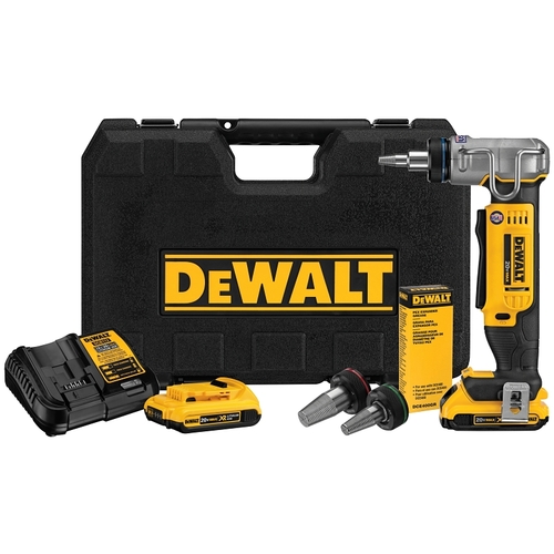DEWALT DCE400D2 Expander Tool Kit, Yellow, For: Milwaukee and Uponor Heads