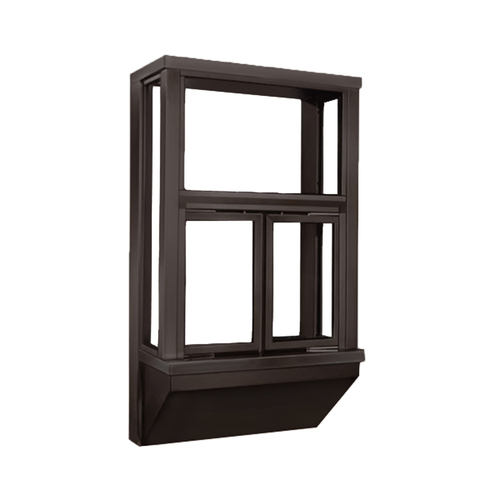 Bump Out 2 Narrow Profile Bi-Parting Drive Thru Window Fully Automatic Electric Dark Bronze