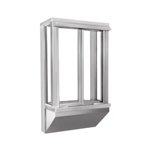 Bump Out 4 Narrow Profile Bi-Parting Drive Thru Window Fully Automatic Electric Clear Anodized Aluminum