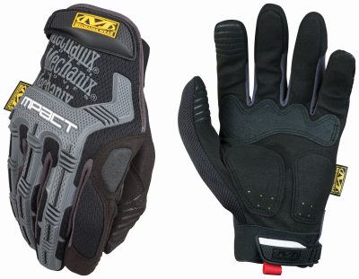 Mechanix Wear MPT-58-011 Impact Gloves, Men's, XL, 11 in L, Reinforced Thumb, Hook-and-Loop Cuff, Synthetic Leather Black/Gray