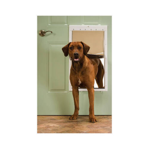 PetSafe PPA00-10961 Pet Door, 16 in W, 27-1/4 in H, Plastic, White