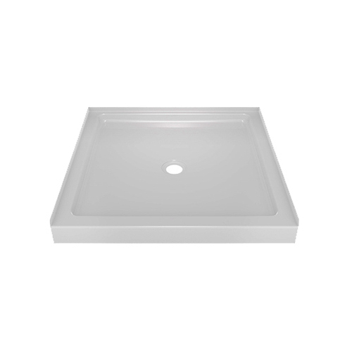 Classic 400 36 in. x 36 in. Single Threshold Alcove Shower Base in High Gloss White