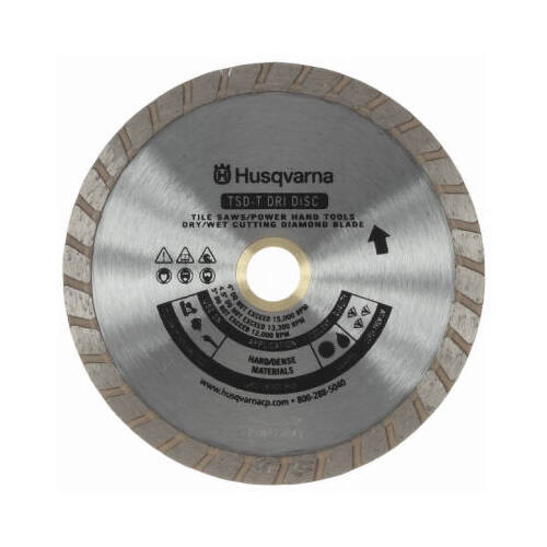 Husqvarna 542761420 Turbo Diamond Saw Blade Tacti-Cut Dri Disc 7" D X 7/8"