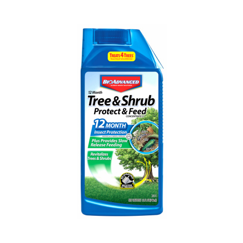 BioAdvanced 701810A Concentrated Tree and Shrub Protect and Feed II, Liquid, Green, 32 oz Bottle