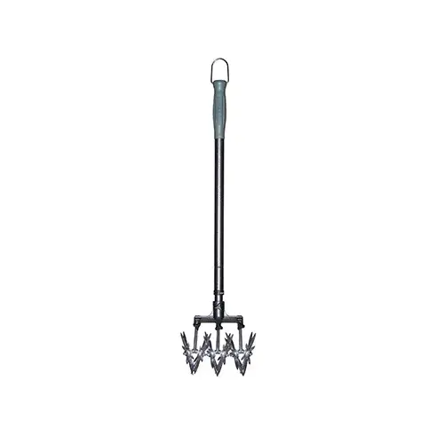 Yard Butler RC-3 Rotary Hand Cultivator Steel Steel Handle Black