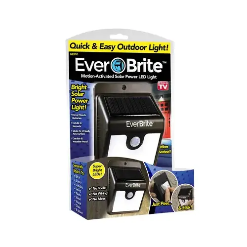 Ever Brite BRITE-MC12/4 Security Light As Seen on TV Motion-Sensing Solar Powered LED Black Black