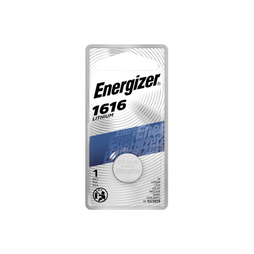 Energizer ECR1616BP Coin Cell Battery, 3 V Battery, 60 mAh, CR1616 Battery, Lithium, Manganese Dioxide