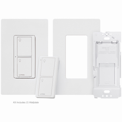 Lutron P-PKG1WS-WH Switch Caseta 5 amps 3-Way Smart-Enabled White White