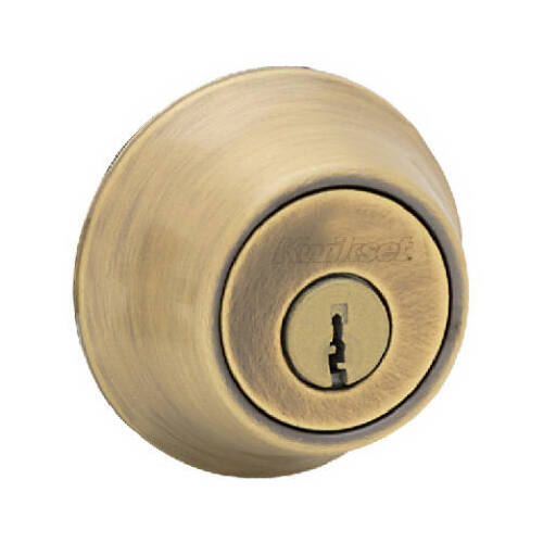 660 Series Deadbolt, 3 Grade, Keyed Alike Key, Steel, Antique Brass, 2-3/8 x 2-3/4 in Backset