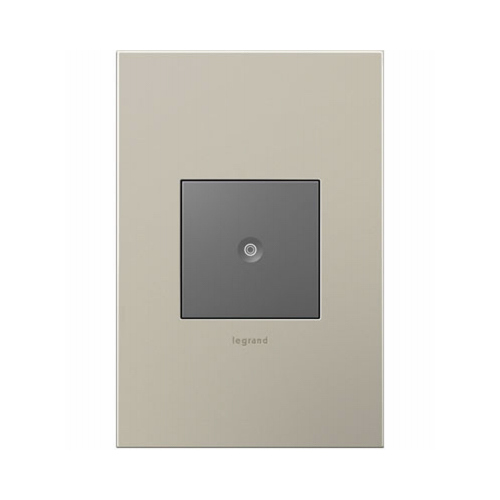 Legrand ASPU1532M4 Switch Adorne 15 amps Push Button Magnesium Magnesium