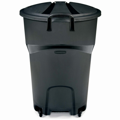 Rubbermaid 1878129 Trash Can, 32 gal Capacity, Plastic, Black