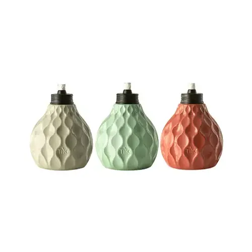 Tabletop Torch, 6 in H, Fiberglass/Glass, Assorted, Semi-Gloss
