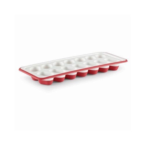 Ice Tray 4.93" W X 12.12" L Red/White Plastic/Silicone Red/White