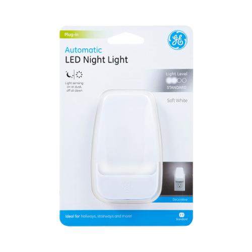 GE 30965 Night Light w/Sensor Automatic Plug-in LED White