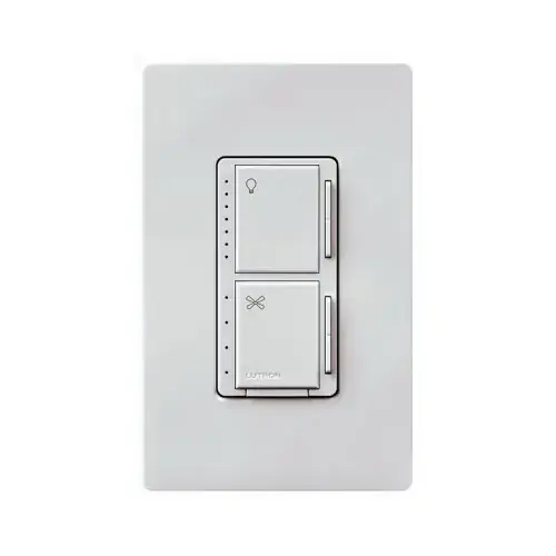 Fan Control and Light Dimmer, 1 -Pole, 120 VAC, 60 Hz, White