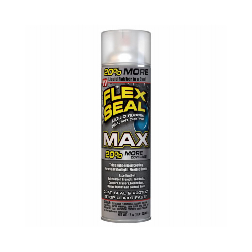 Flex Seal FSMAXCLR24 Liquid Rubber Coating, Clear, 17 oz, Can