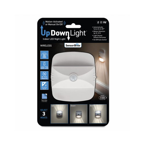 Sensor Brite SBUD-CD6 Wireless Motion Activated LED Light UpDown Light As Seen on TV White