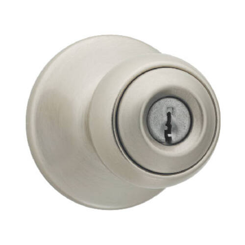 400P 15 6AL RCS K3 V1 Entry Knob, Satin Nickel, Zinc, KW1 Keyway, Re-Key Technology: Smartkey, Residential Silver