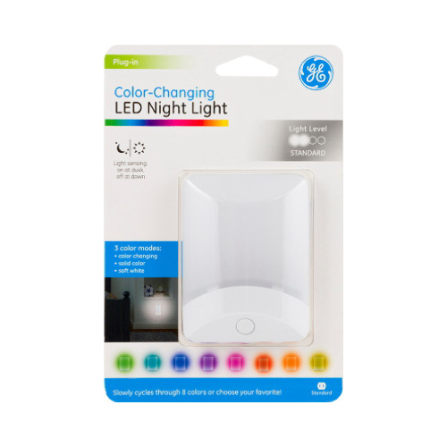 GE 34693 Color Changing Night Light Automatic Plug-in LED White