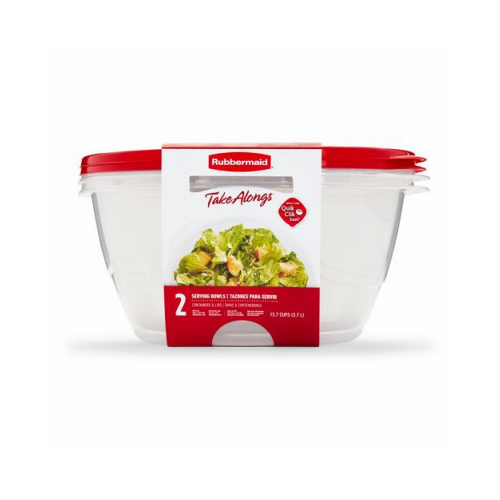 Rubbermaid 1787831 TakeAlongs Round Serving Bowl Food Storage Container, 13-Cup