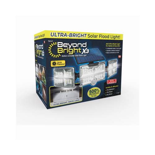 Beyond Bright BEBRSOL-MC4 Floodlight X3 Motion-Sensing Solar Powered LED Black Black